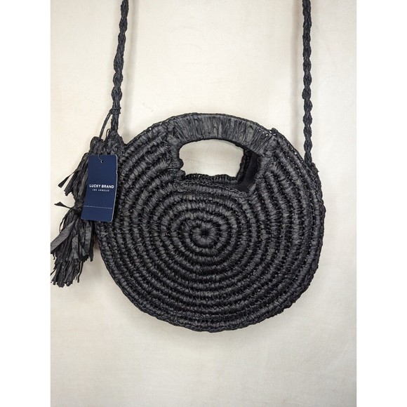 NWT Lucky Brand Black Woven Crossbody Bag - Picture 3 of 11